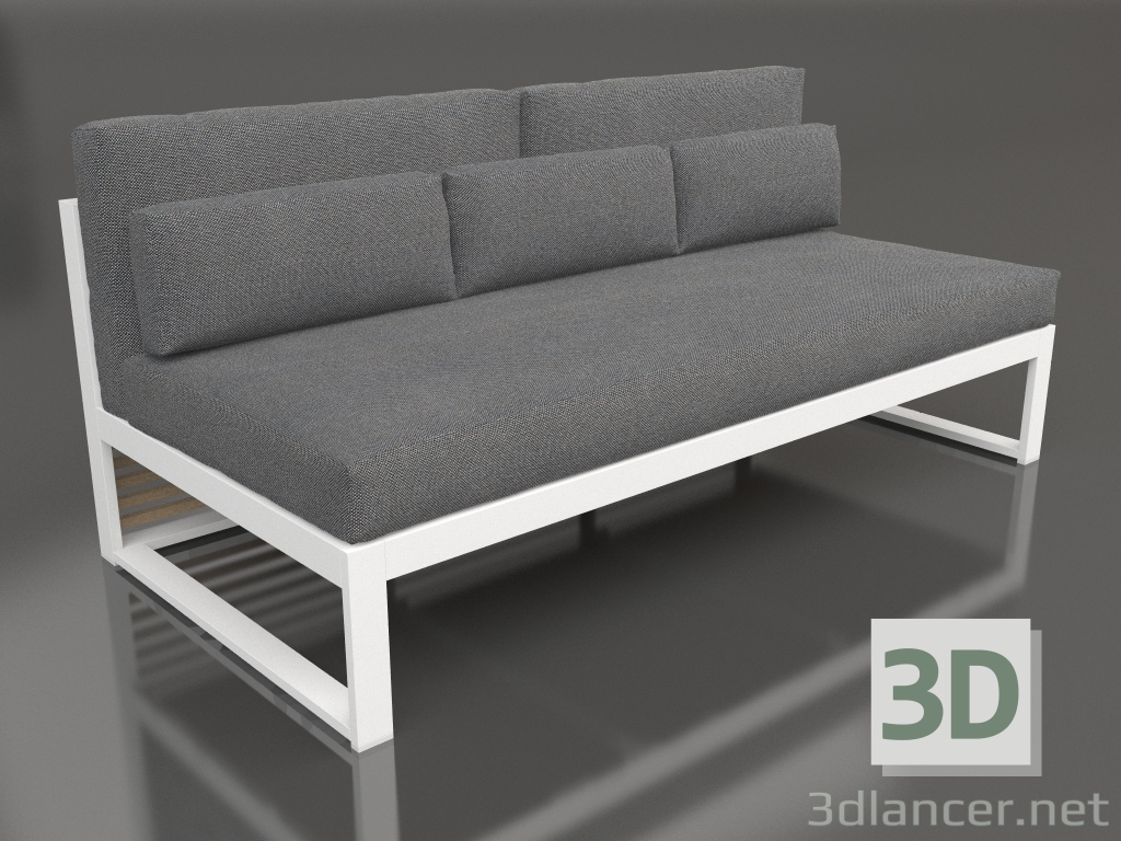 3D Modell Modulares Sofa, Abschnitt 4, hohe Rückenlehne (Weiß) - Vorschau