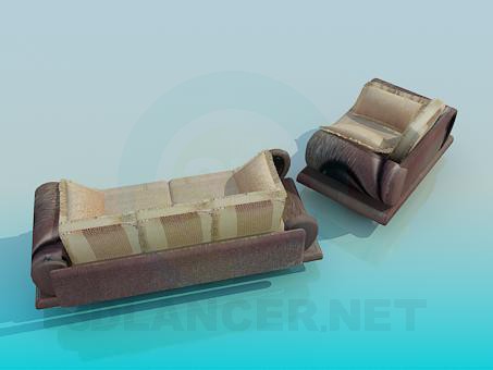 modelo 3D Sofá y sillón completo - escuchar modelo 3D Sofá y sillón completo - escuchar