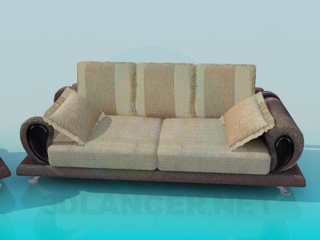 modelo 3D Sofá y sillón completo - escuchar modelo 3D Sofá y sillón completo - escuchar
