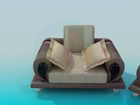 modelo 3D Sofá y sillón completo - escuchar modelo 3D Sofá y sillón completo - escuchar