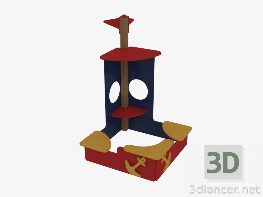 3D Modell Kinderspielsandkasten (5124) - Vorschau