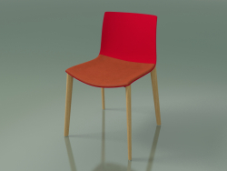 Chaise 0308 (4 pieds en bois, avec un coussin sur le siège, chêne naturel, polypropylène PO00104)