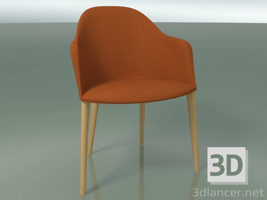 3d model Armchair 2225 (4 wooden legs, with removable upholstery, natural oak) - preview