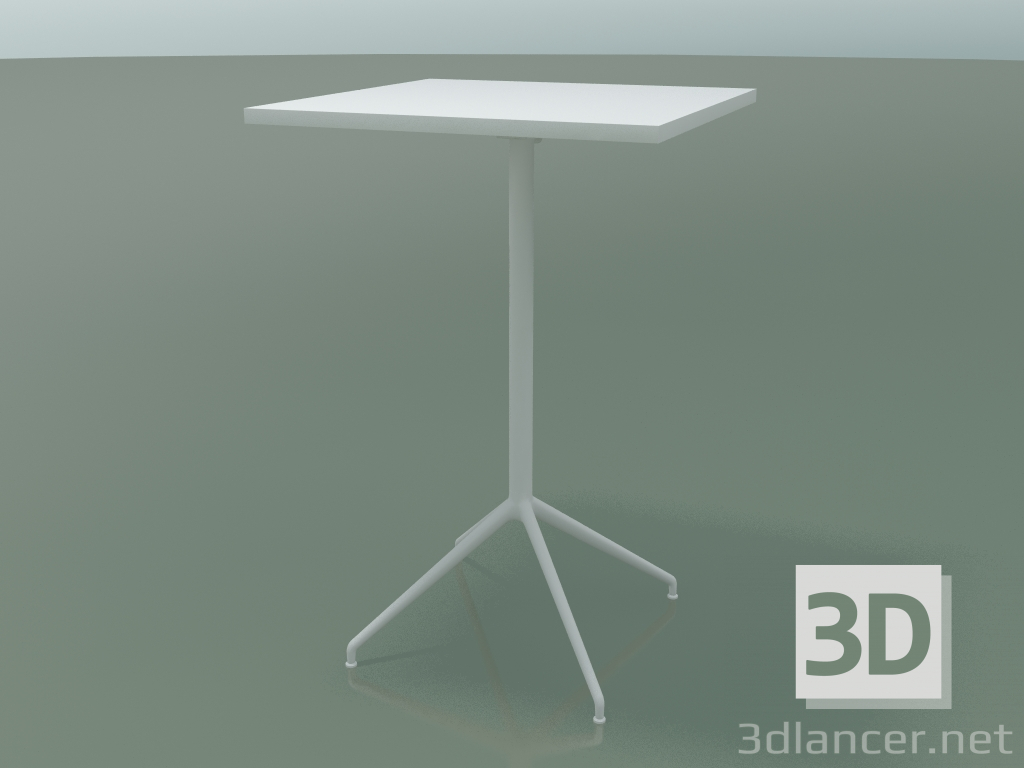 modello 3D Tavolo quadrato 5714, 5731 (H 105 - 69x69 cm, aperto, bianco, V12) - anteprima