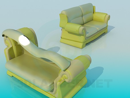 3d model Sofas as a unit - preview 3d model Sofas as a unit - preview