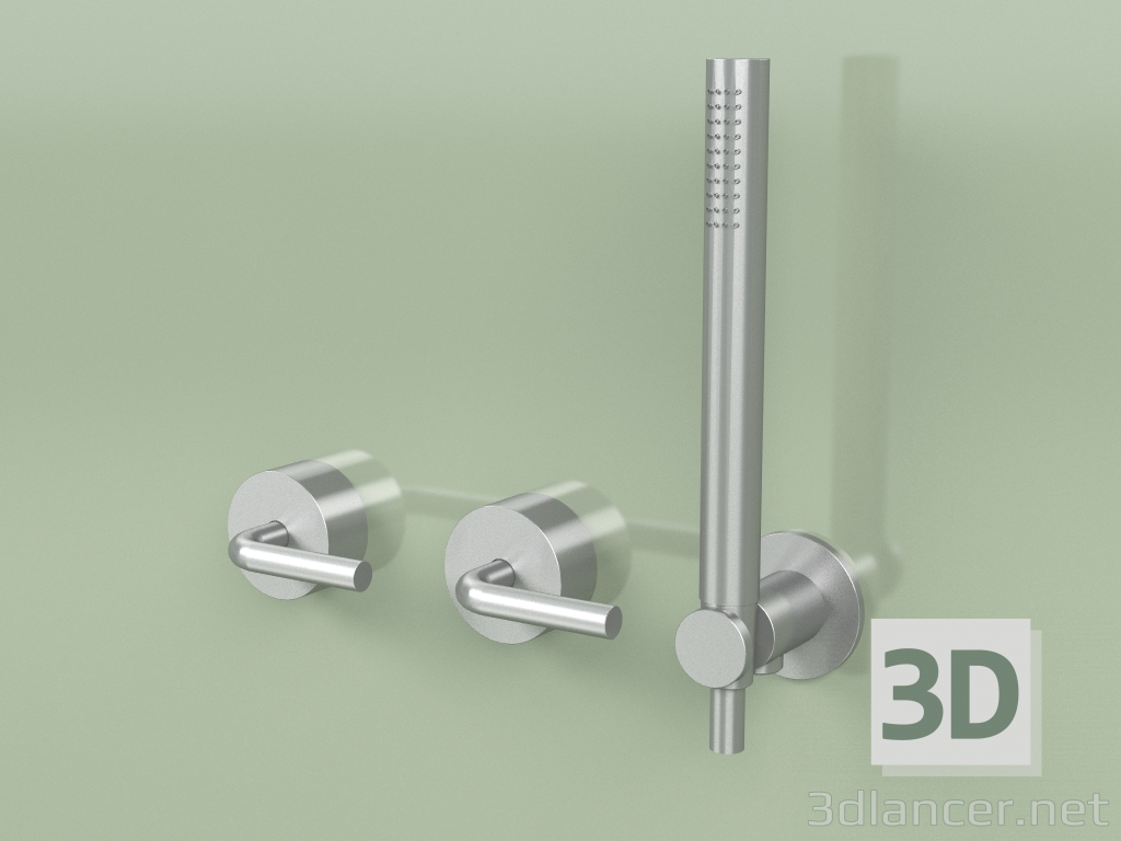 3D modeli Duvara monte 2 hidro progresif bataryalı el duşu seti (14 68, AS) - önizleme