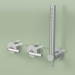 3d model Wall-mounted set of 2 hydro-progressive mixers with hand shower (14 68, AS) - preview