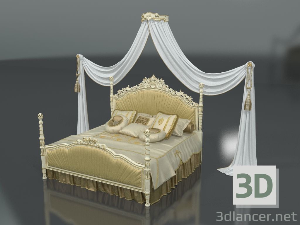 3d model Double bed (art. 14214) - preview