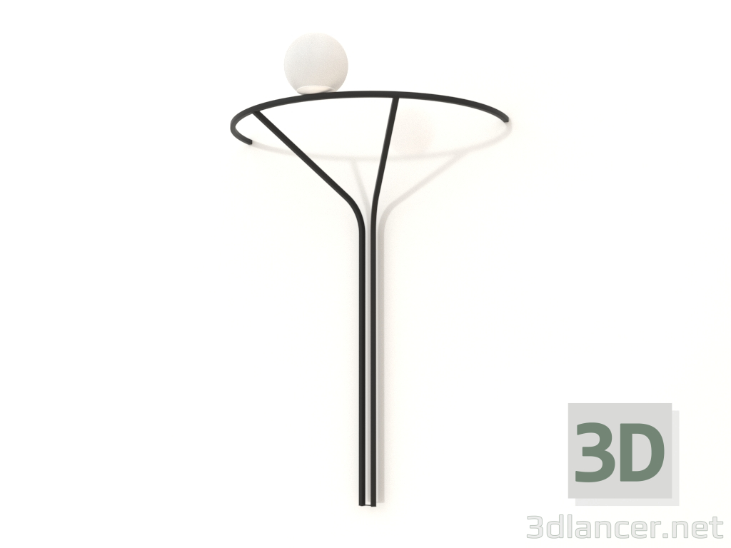 modello 3D Lampada da parete (nera) - anteprima