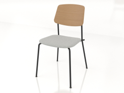 Unstrain-Stuhl mit Sperrholzrückenlehne und Sitzpolsterung H81