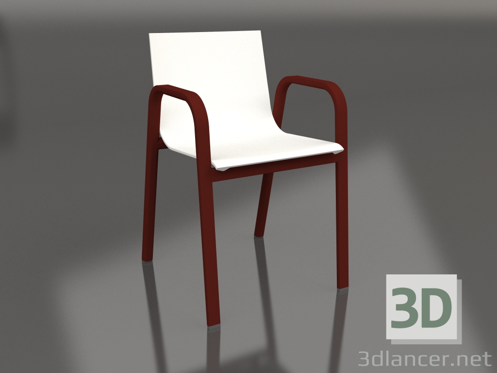 modèle 3D Chaise de salle à manger modèle 3 (rouge vin) - preview