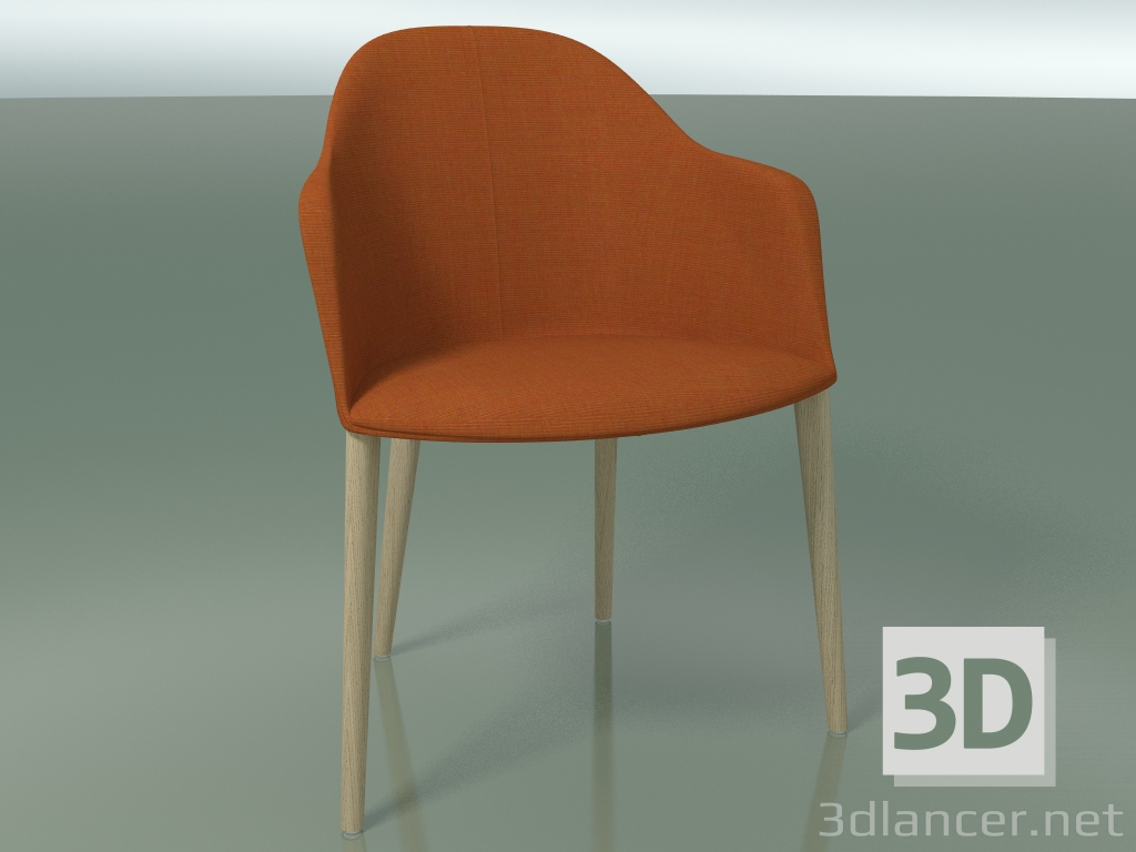 modèle 3D Fauteuil 2225 (4 pieds en bois, avec revêtement amovible, chêne blanchi) - preview