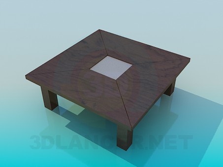 3d model Coffee table with thick legs - preview 3d model Coffee table with thick legs - preview