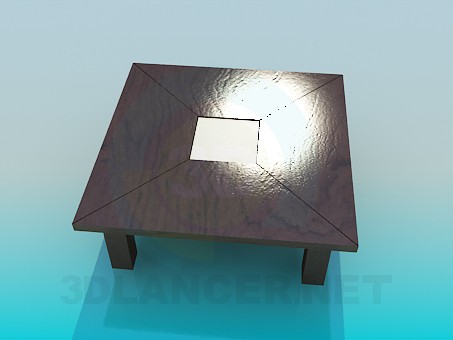 3d model Coffee table with thick legs - preview 3d model Coffee table with thick legs - preview