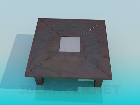 3d model Coffee table with thick legs - preview 3d model Coffee table with thick legs - preview