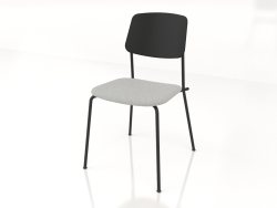 Unstrain-Stuhl mit Sperrholzrückenlehne und Sitzpolsterung H81 (schwarzes Sperrholz)