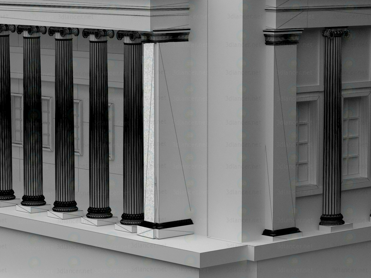 3d State Museum of Fine Arts named after AS Pushkin, Moscow model buy - render 3d State Museum of Fine Arts named after AS Pushkin, Moscow model buy - render
