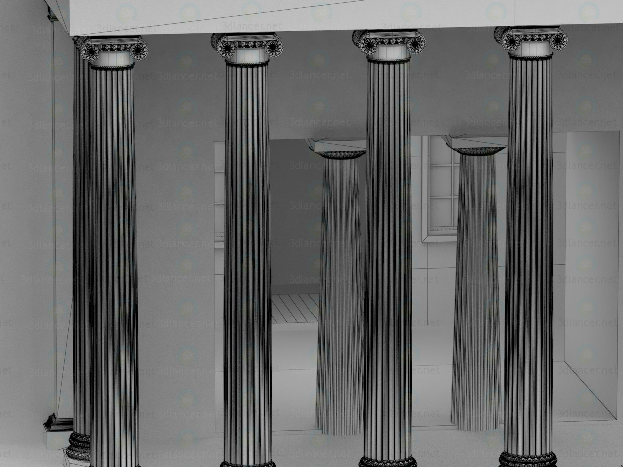 3d State Museum of Fine Arts named after AS Pushkin, Moscow model buy - render 3d State Museum of Fine Arts named after AS Pushkin, Moscow model buy - render