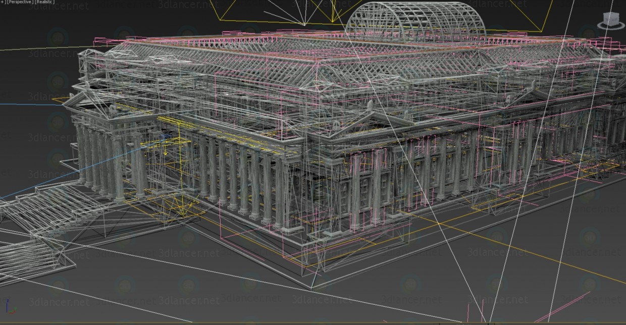 3d State Museum of Fine Arts named after AS Pushkin, Moscow model buy - render 3d State Museum of Fine Arts named after AS Pushkin, Moscow model buy - render