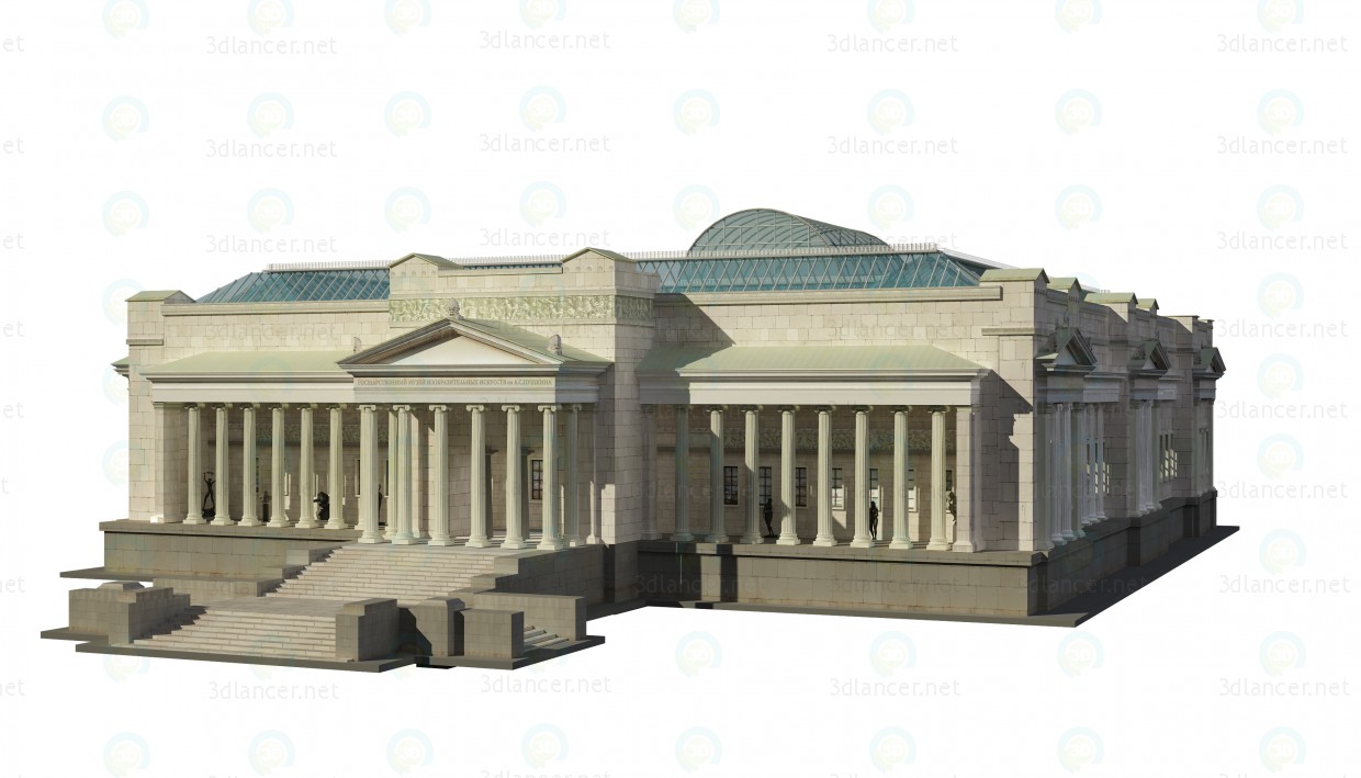 3d State Museum of Fine Arts named after AS Pushkin, Moscow model buy - render 3d State Museum of Fine Arts named after AS Pushkin, Moscow model buy - render