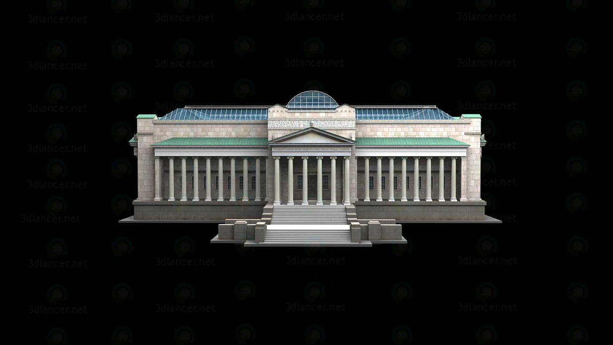 3d State Museum of Fine Arts named after AS Pushkin, Moscow model buy - render 3d State Museum of Fine Arts named after AS Pushkin, Moscow model buy - render