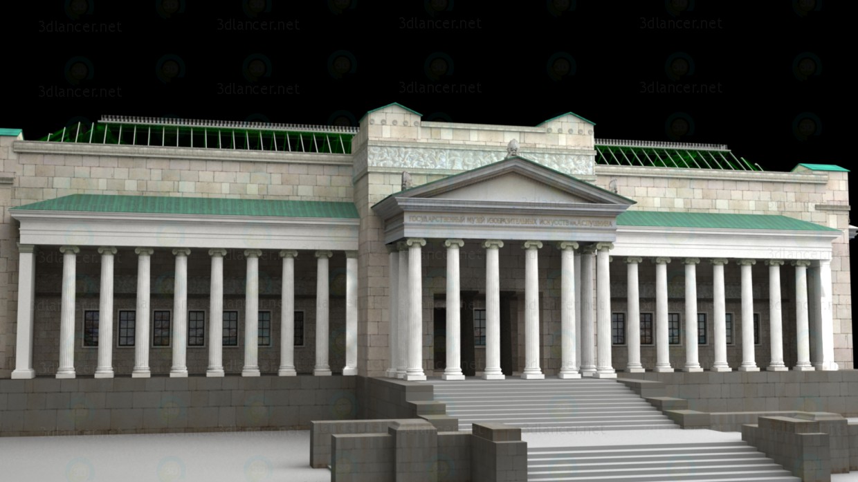 3d State Museum of Fine Arts named after AS Pushkin, Moscow model buy - render 3d State Museum of Fine Arts named after AS Pushkin, Moscow model buy - render
