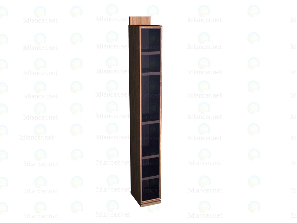 3d model Narrow shelving with glass door - preview