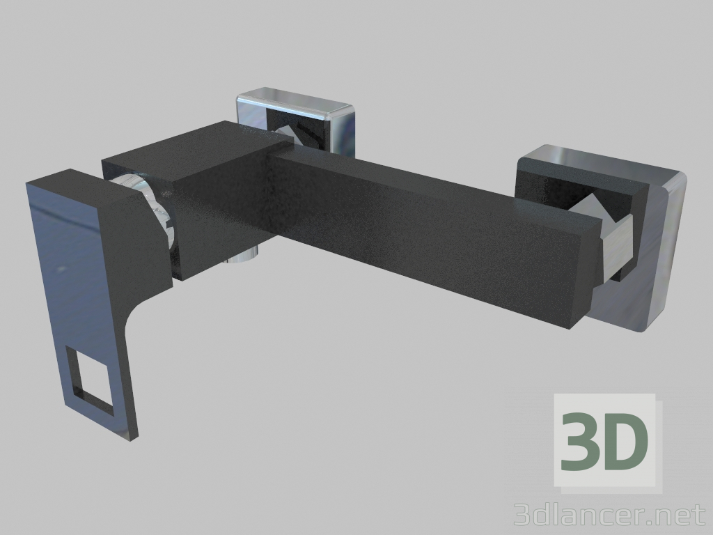 3D Modell Brausebatterie ohne Duschgarnitur - chrom schwarz Anemon (BCZ B400) - Vorschau