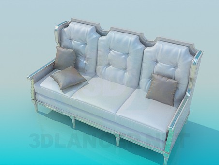 3d model Silver sofa - preview