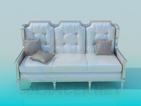 3d model Silver sofa - preview 3d model Silver sofa - preview