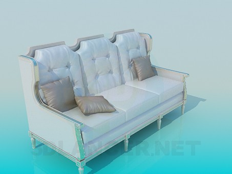 3d model Silver sofa - preview 3d model Silver sofa - preview