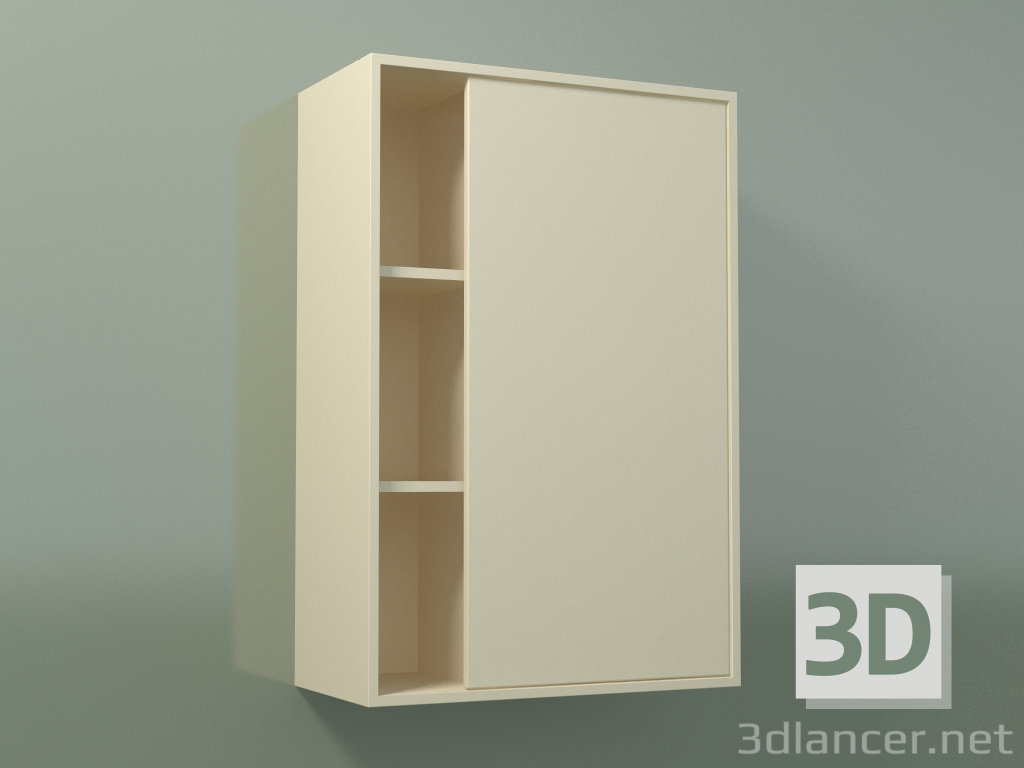 3D Modell Wandschrank mit 1 rechten Tür (8CUCBCD01, Knochen C39, L 48, P 24, H 72 cm) - Vorschau