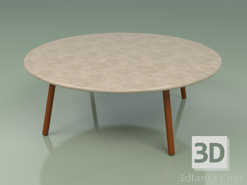 modello 3D Tavolino 012 (Metallo Ruggine, Pietra Farsena) - anteprima