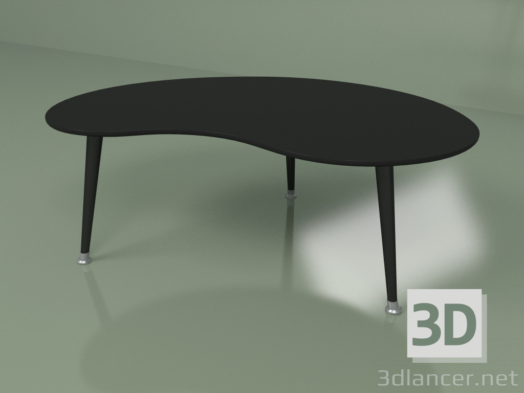 3 डी मॉडल किडनी कॉफी टेबल (काला) - पूर्वावलोकन
