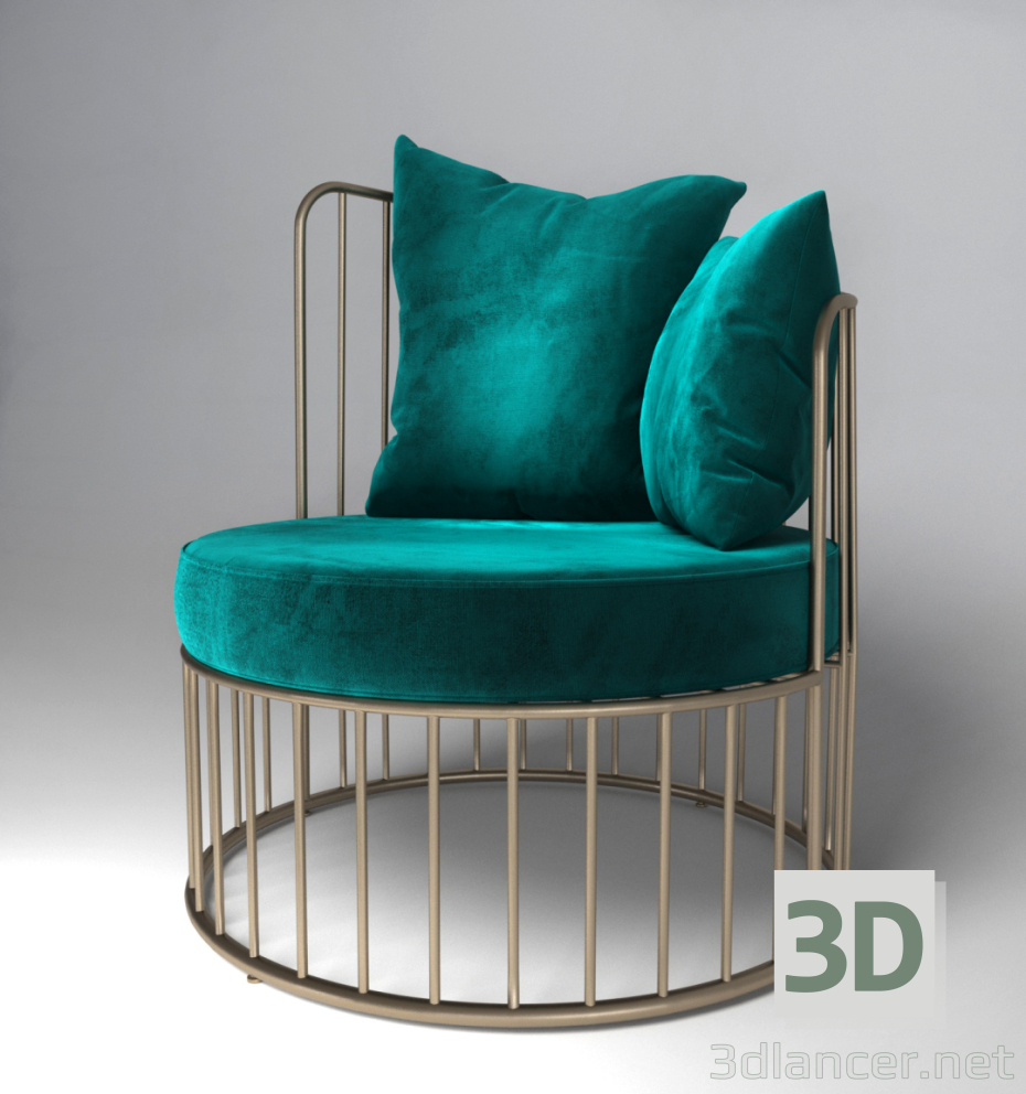 modello 3D di poltrona da reception in stile spesso comprare - rendering