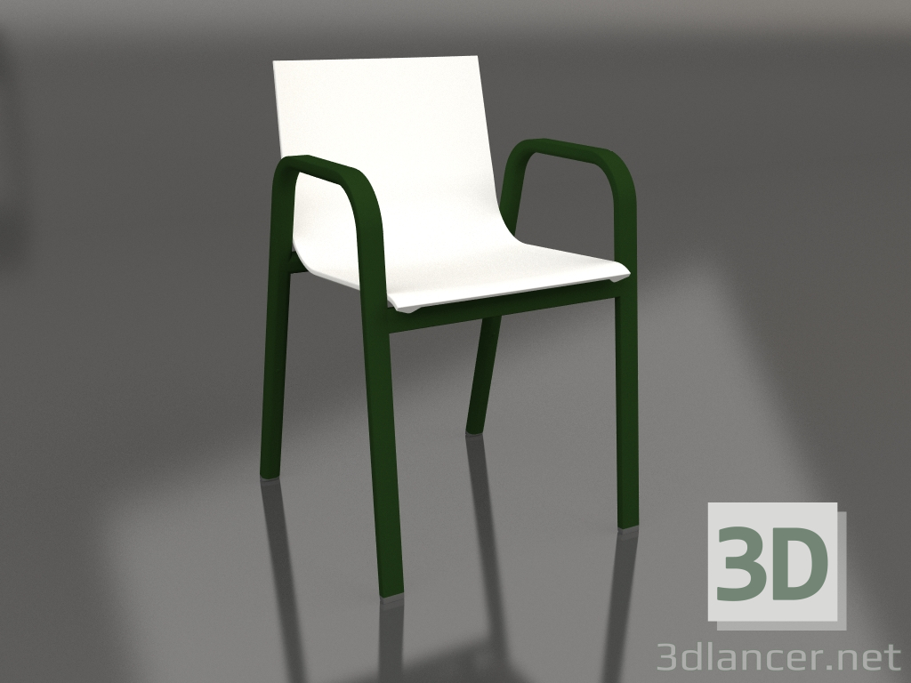 modello 3D Sedia da pranzo modello 3 (Verde bottiglia) - anteprima