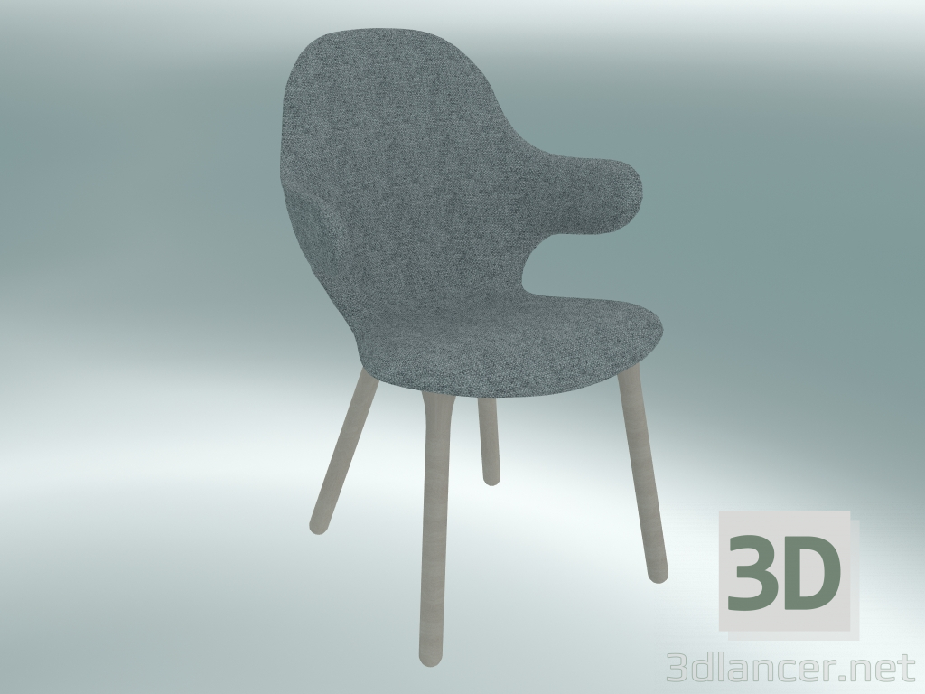 modello 3D Cattura sedia (JH1, 59x58 H 88cm, rovere oliato bianco, Hallingdal - 130) - anteprima