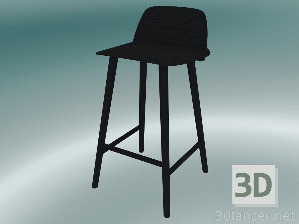 3D modeli Bar taburesi Nerd (65 cm, Siyah) - önizleme