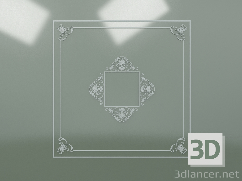 3d model Plaster stucco ceiling composition ND-004-3 - preview