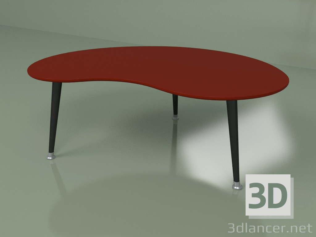 3 डी मॉडल किडनी कॉफी टेबल (बरगंडी) - पूर्वावलोकन