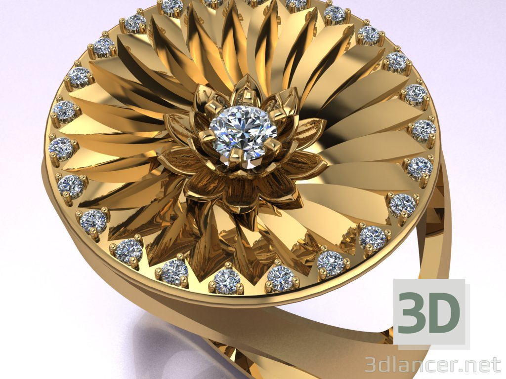 3d Model Lotus Ring 80444