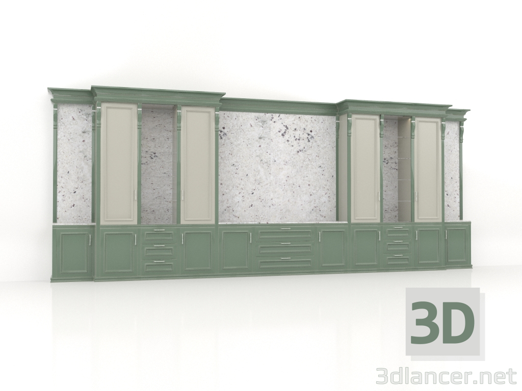 modello 3D Set modulare (soggiorno, biblioteca) - anteprima