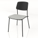 3D modeli Kontrplak sırtlı ve koltuk minderli h81 (siyah kontrplak) gergisiz sandalye - önizleme