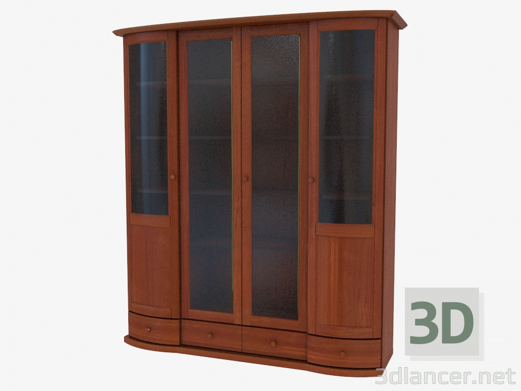 Modelo 3d A parede de móveis para um gabinete de quatro seções (4821-85) - preview