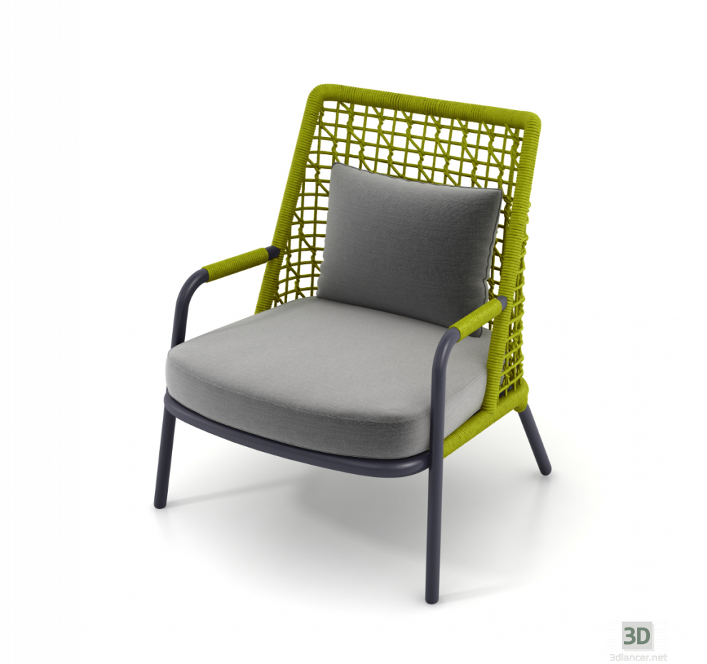 3 डी मॉडल हरी कुर्सी - पूर्वावलोकन