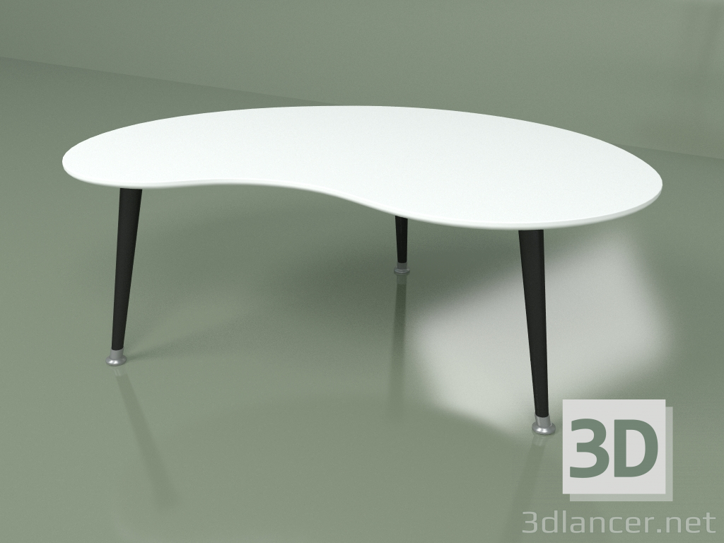 3d модель Журнальный стол Почка (белый) – превью