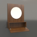 modèle 3D Miroir (avec tiroir ouvert) ZL 15 (602x200x800, bois brun clair) - preview