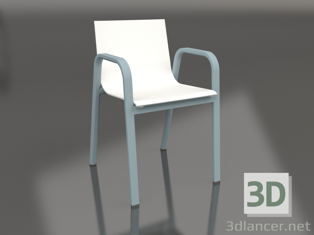 3d model Dining chair model 3 (Blue gray) - preview