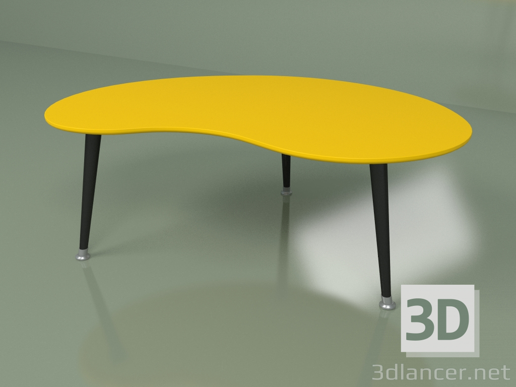 3 डी मॉडल किडनी कॉफी टेबल (पीली सरसों) - पूर्वावलोकन