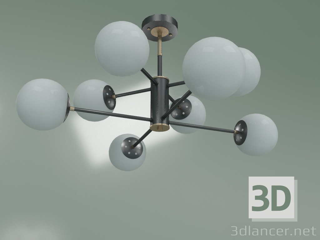modèle 3D Lustre de plafond 70091-8 (noir) - preview